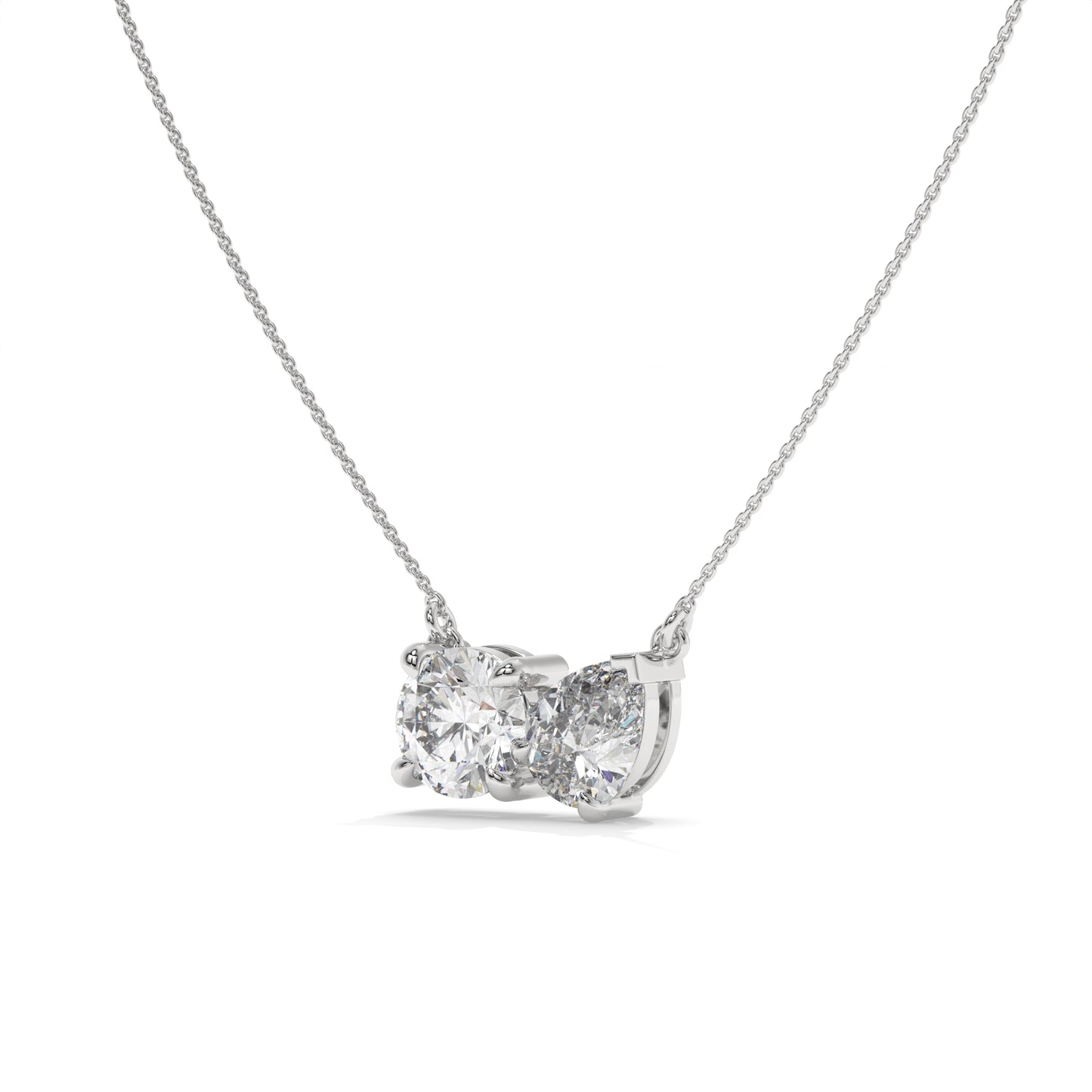 2.00 CTW Lab Diamond Bow Pendant Necklace