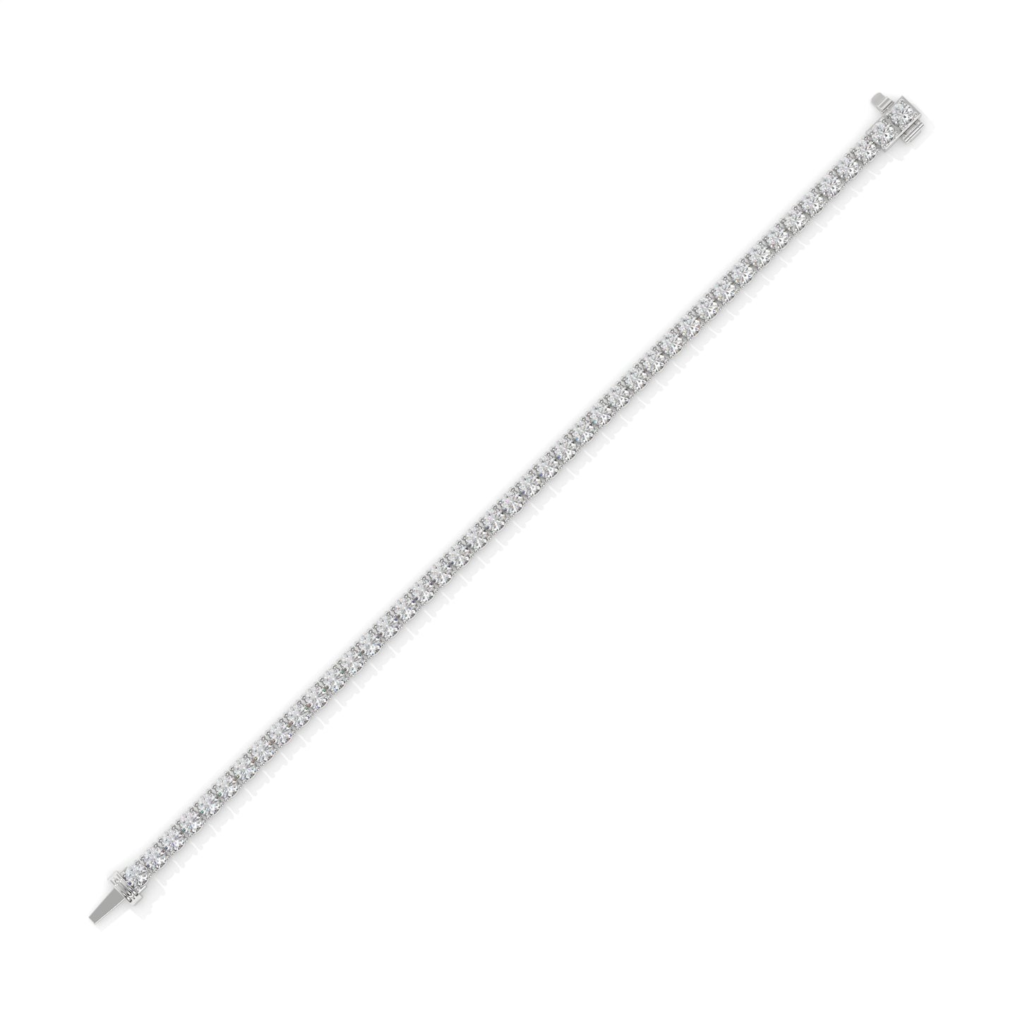 4.20 CTW Chevron Lab-Grown Diamond Bangle Bracelet in Sterling Silver