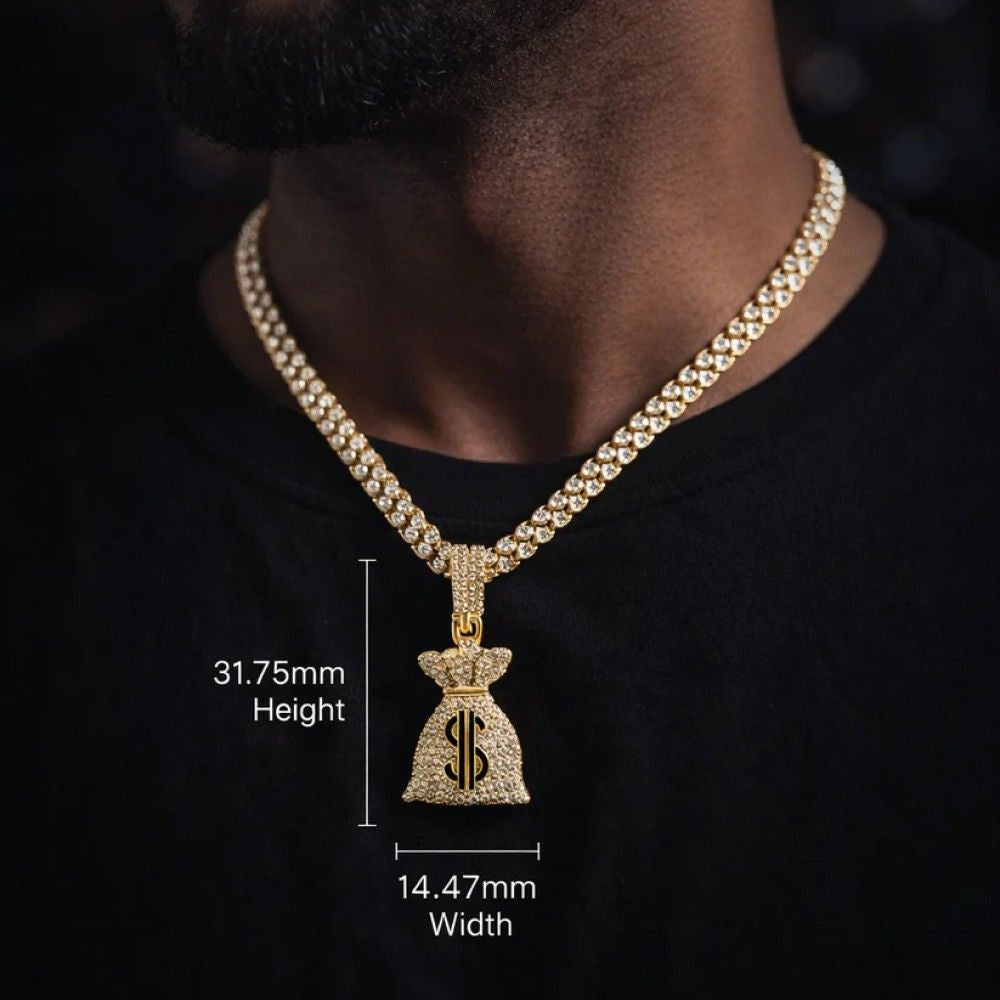Iced Money Bag Lab Diamond Pendant (.59ct Total)