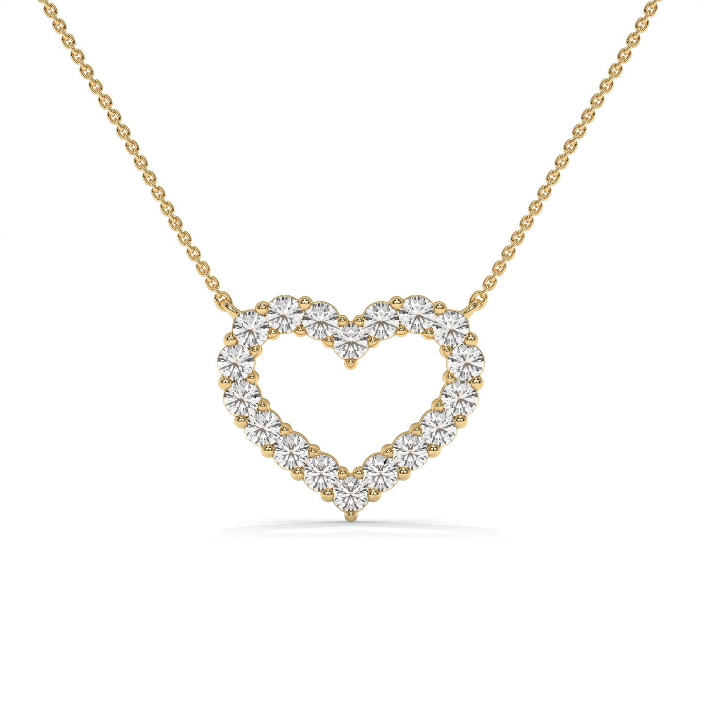 1.03 CTW Open Heart Lab-Grown Diamond Pendant Necklace in Sterling Silver