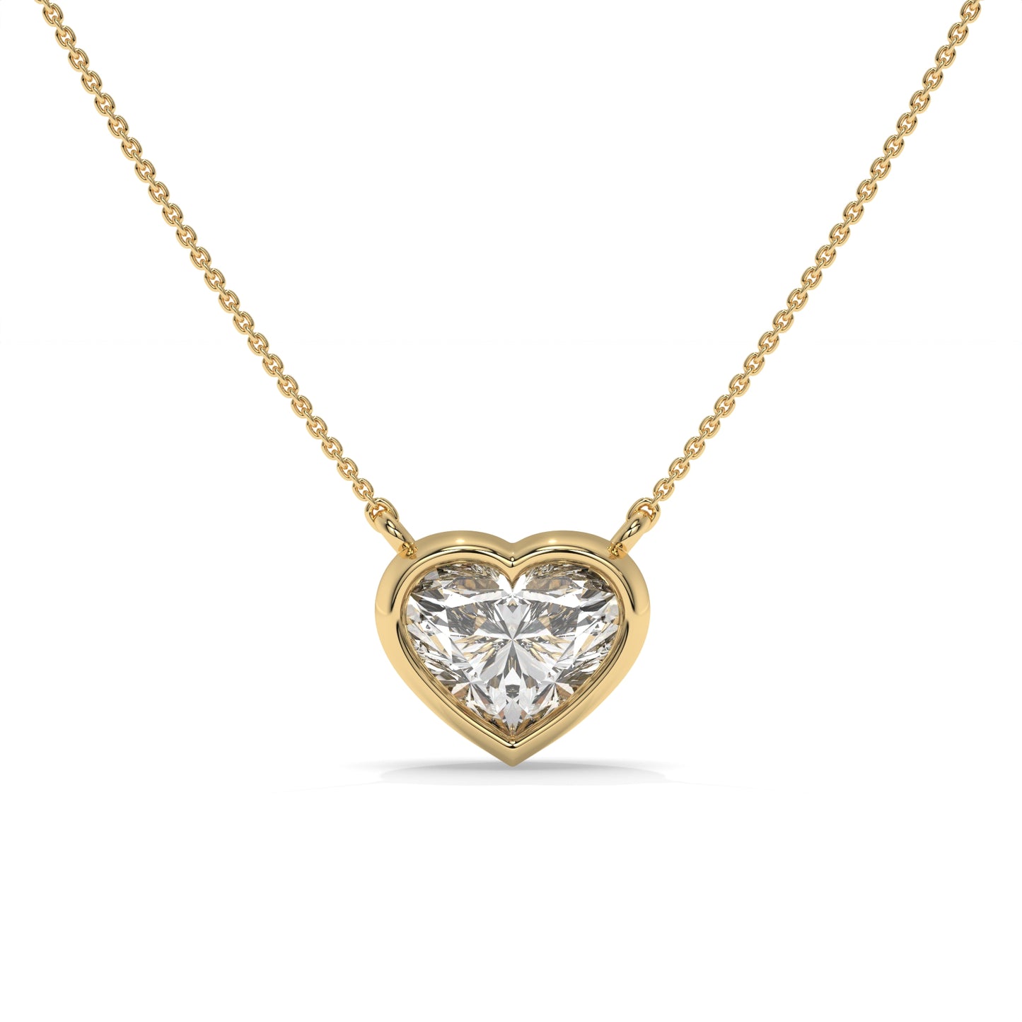 1.52 CTW Heart Solitaire Lab-Grown Diamond Pendant Necklace in Sterling Silver