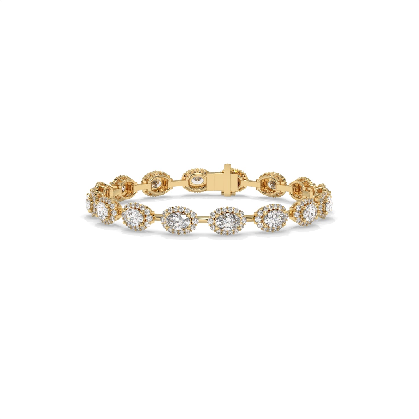 8.27 CTW Oval Link Diamond  Tennis Bracelet