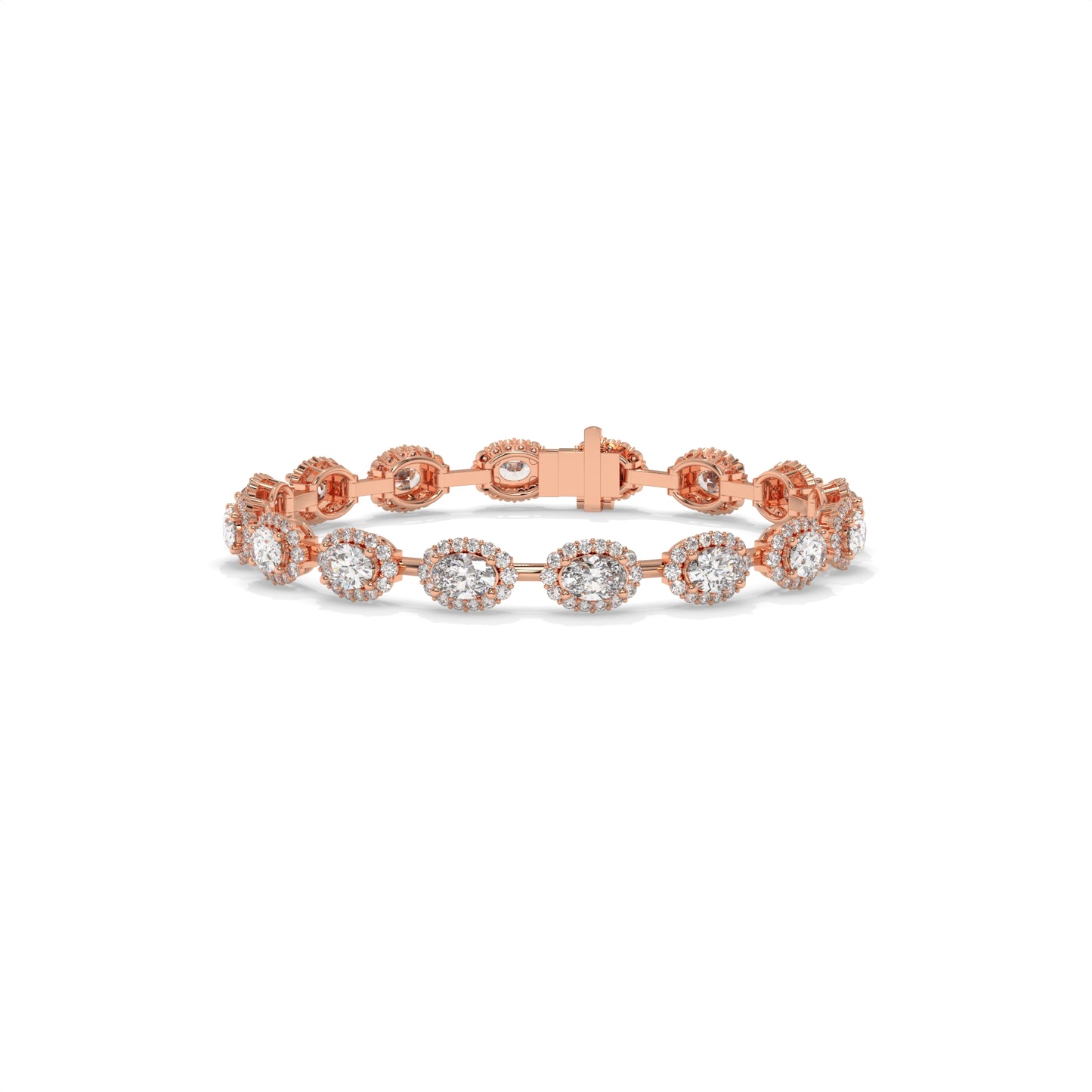 8.27 CTW Oval Link Diamond  Tennis Bracelet