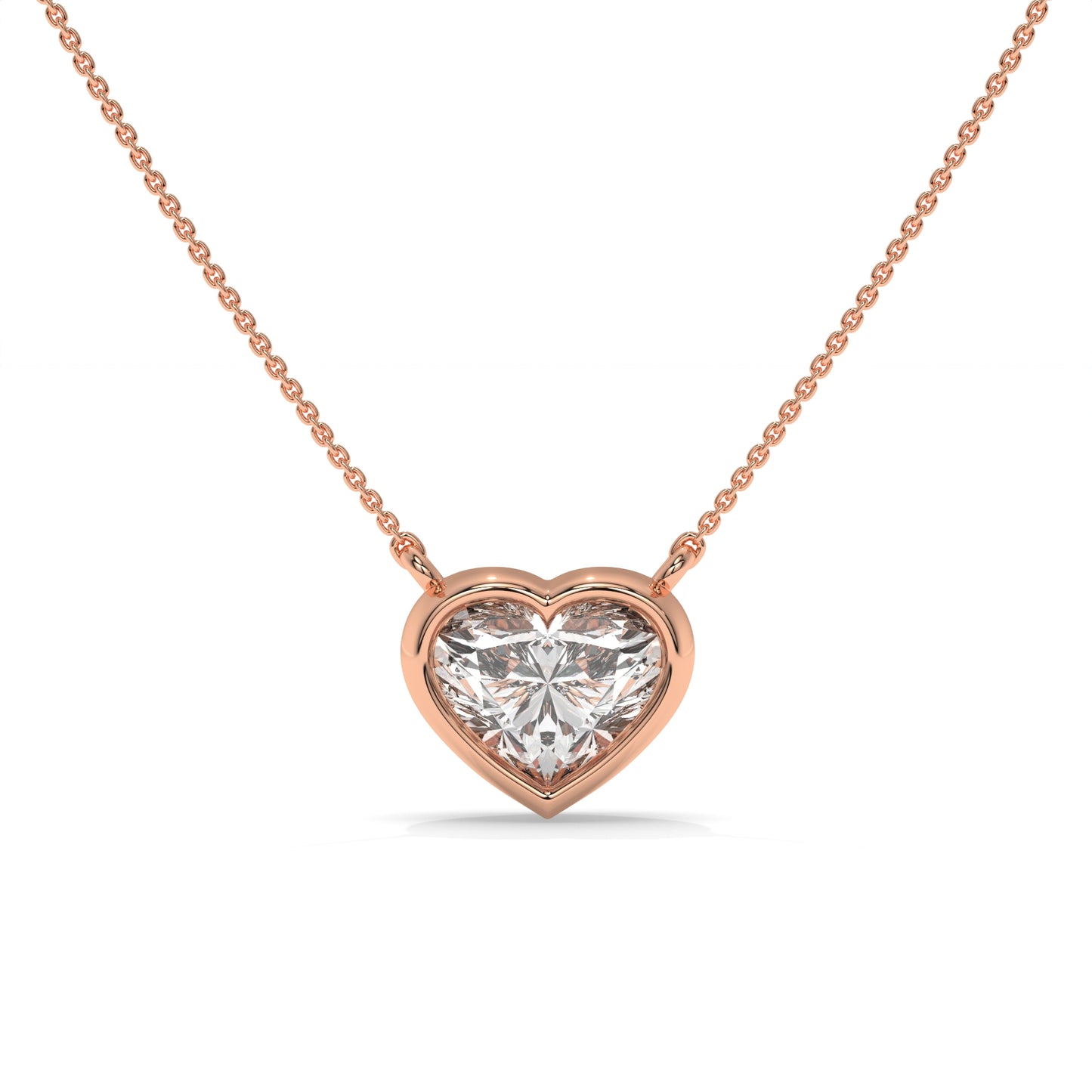 1.52 CTW Heart Solitaire Lab-Grown Diamond Pendant Necklace in Sterling Silver