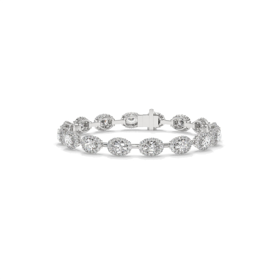 8.27 CTW Oval Link Diamond  Tennis Bracelet