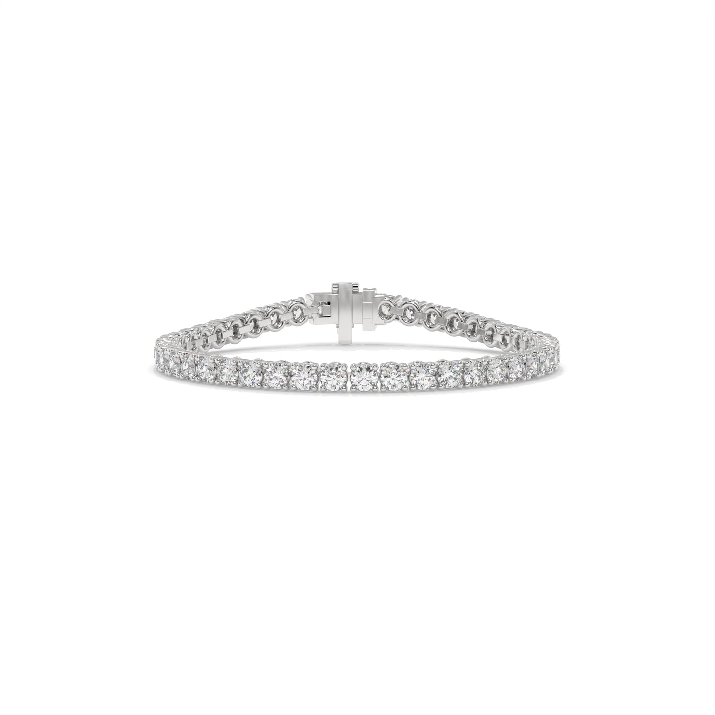 4.20 CTW Chevron Lab-Grown Diamond Bangle Bracelet in Sterling Silver
