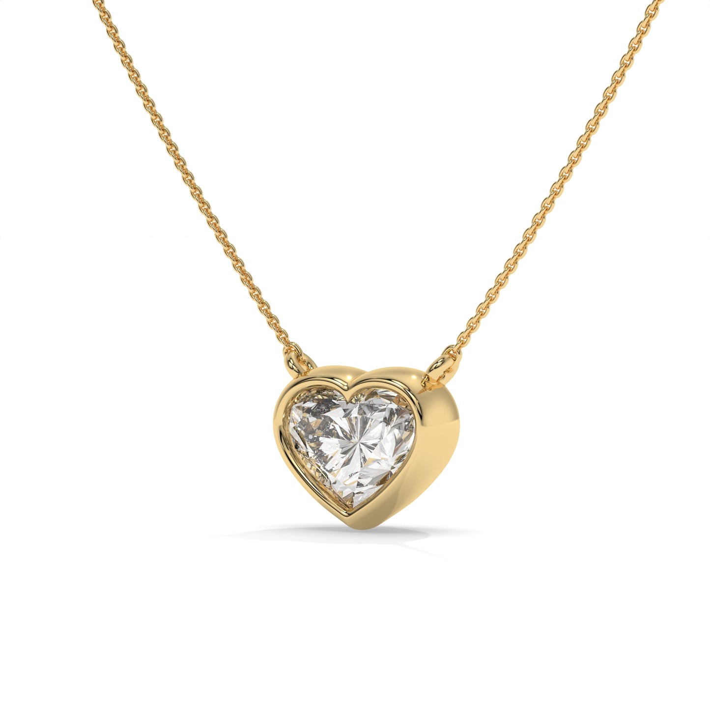 1.52 CTW Heart Solitaire Lab-Grown Diamond Pendant Necklace in Sterling Silver