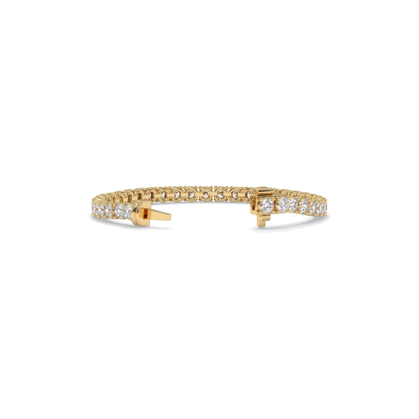 4.20 CTW Chevron Lab-Grown Diamond Bangle Bracelet in Sterling Silver