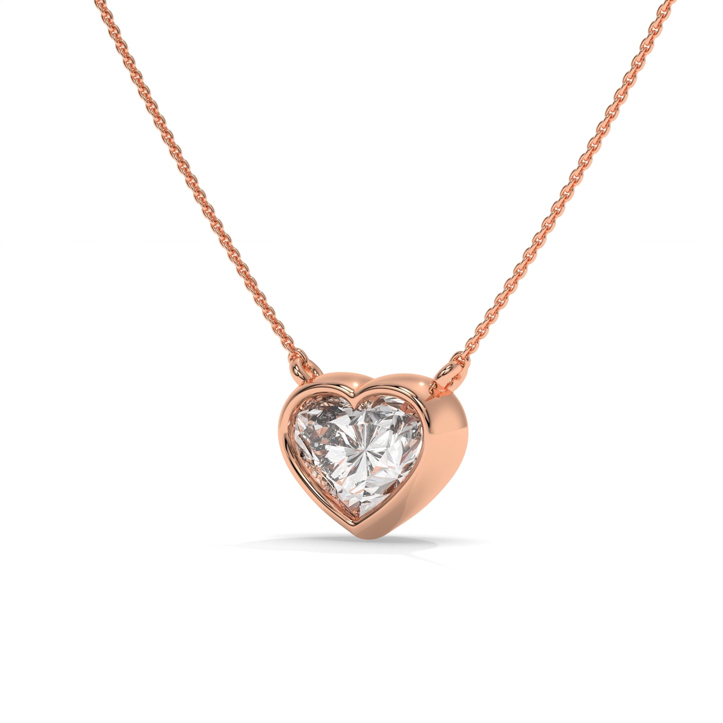 1.52 CTW Heart Solitaire Lab-Grown Diamond Pendant Necklace in Sterling Silver
