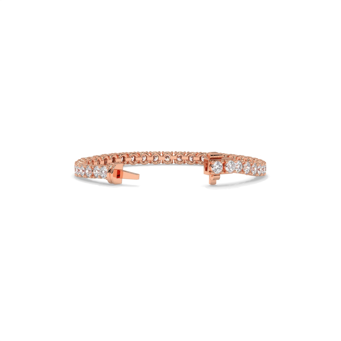 4.20 CTW Chevron Lab-Grown Diamond Bangle Bracelet in Sterling Silver