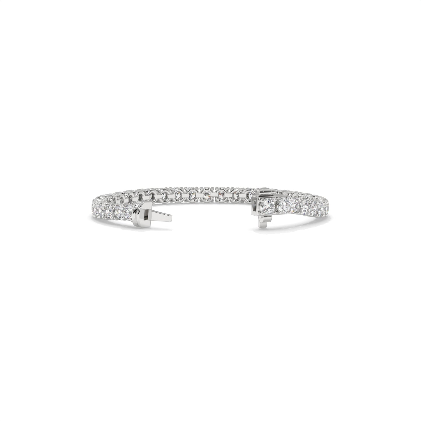 4.20 CTW Chevron Lab-Grown Diamond Bangle Bracelet in Sterling Silver