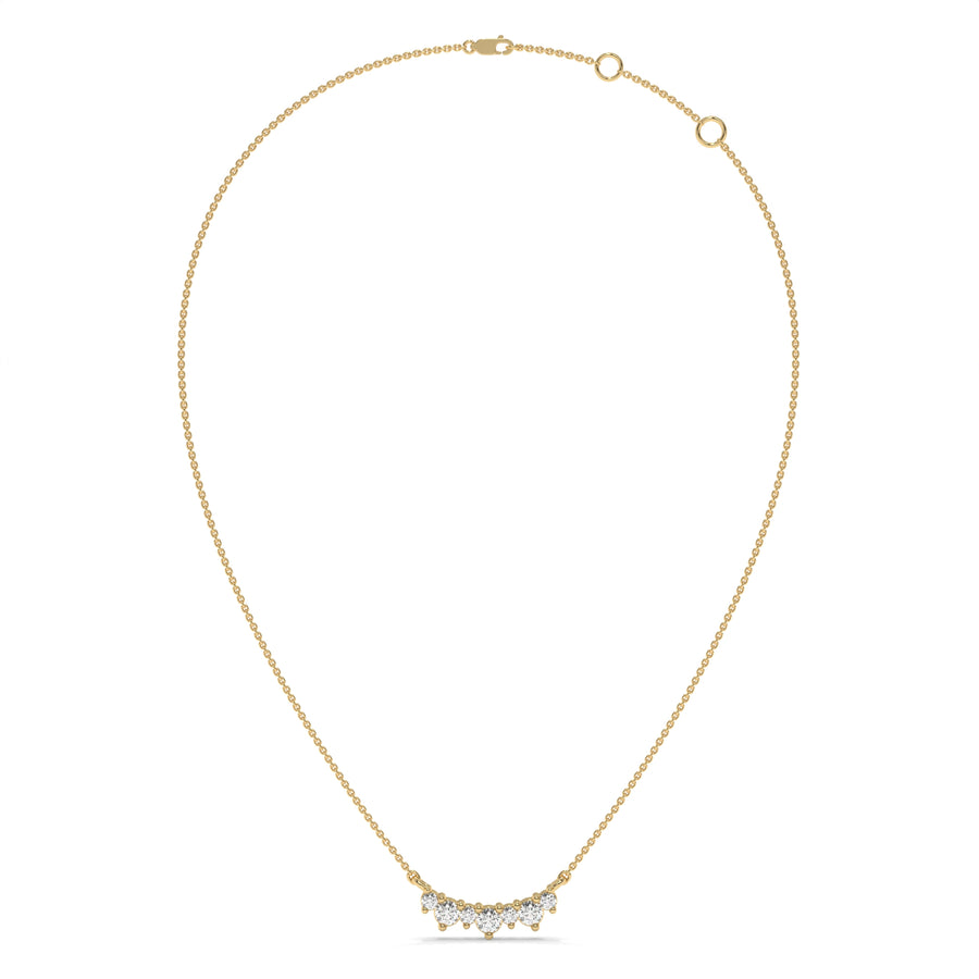 Dainty Diamond Wave Pendant Necklace – 0.17 CTW