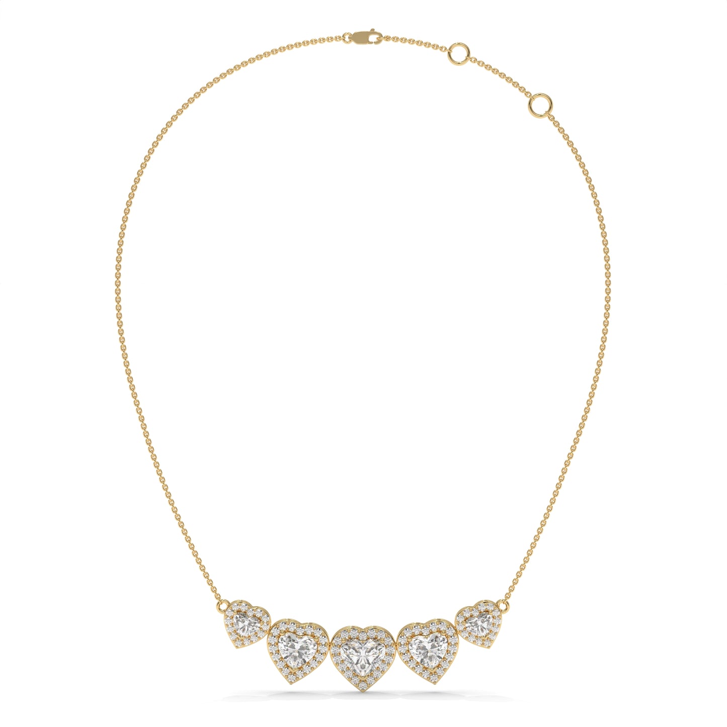4.40 CTW Multi-Heart Lab-Grown Diamond Necklace in Sterling Silver
