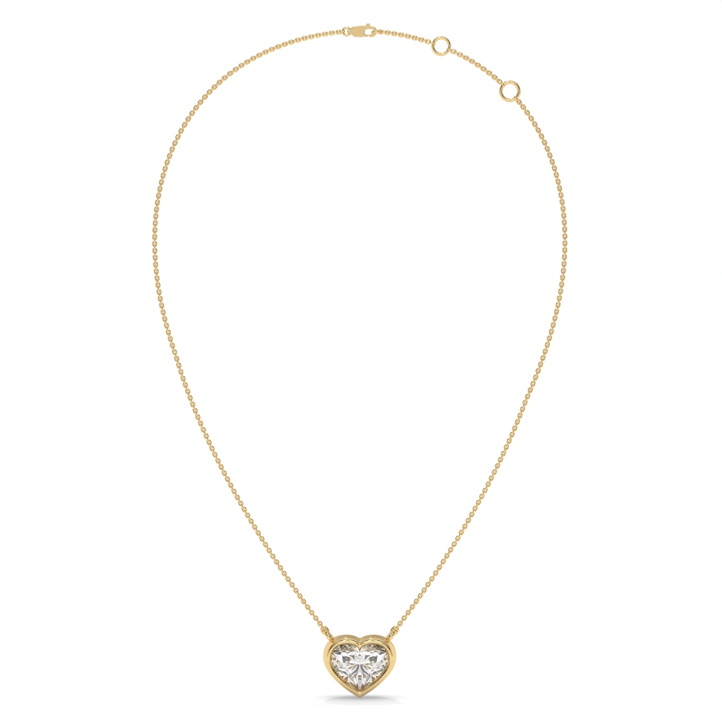 1.52 CTW Heart Solitaire Lab-Grown Diamond Pendant Necklace in Sterling Silver