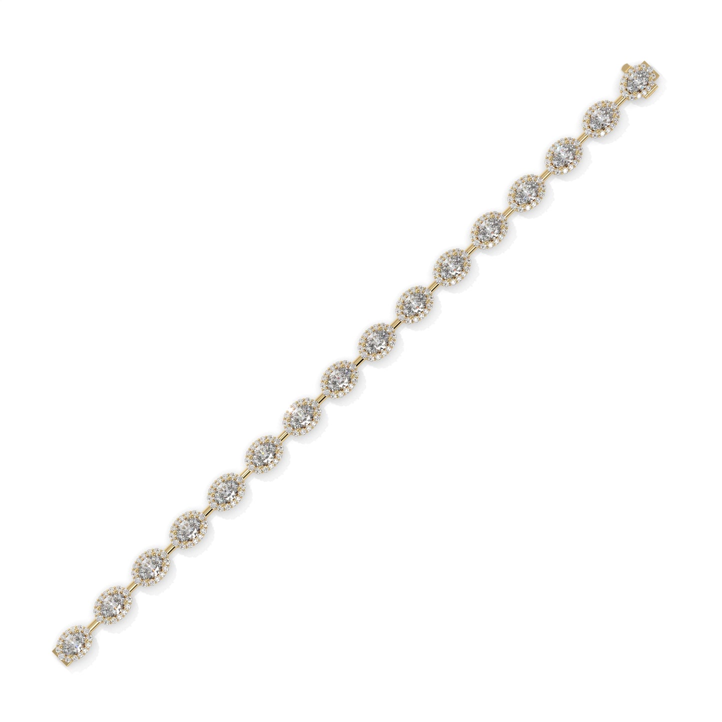 8.27 CTW Oval Link Diamond  Tennis Bracelet
