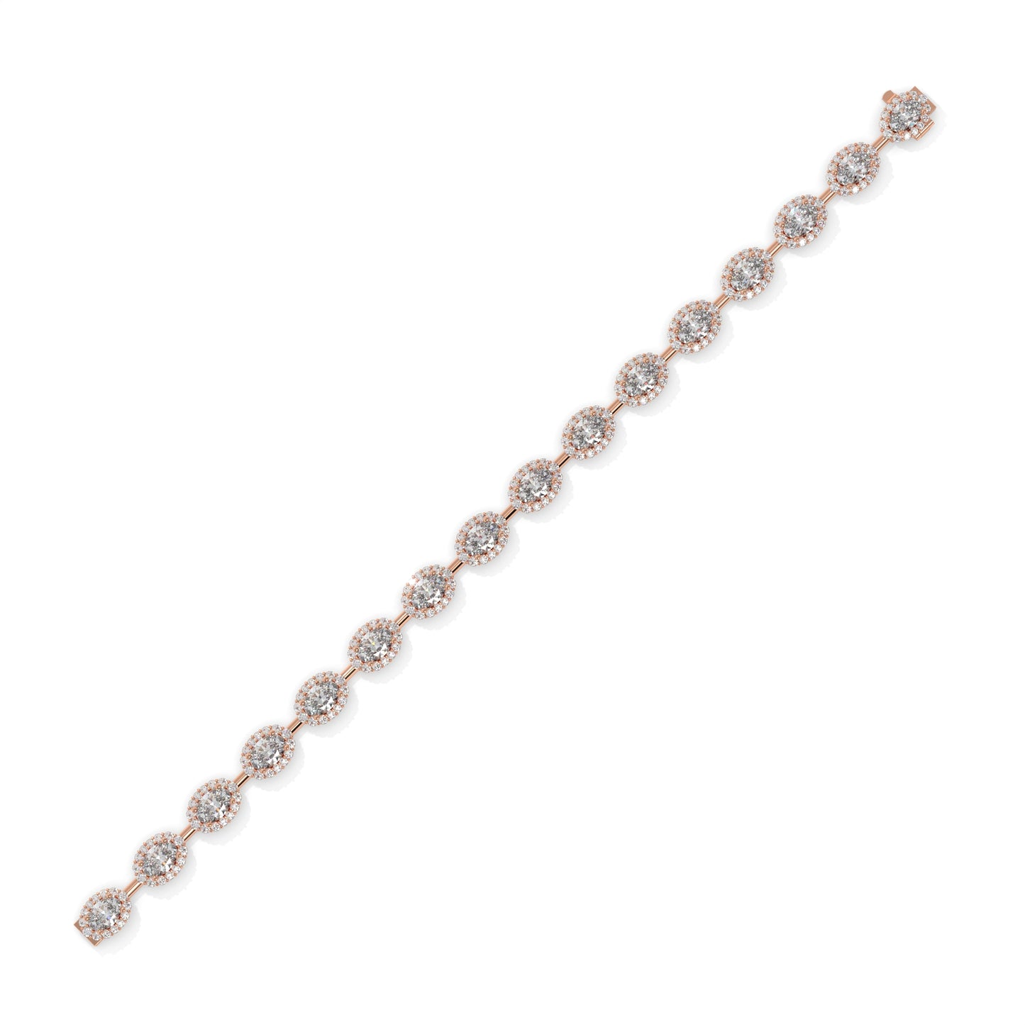 8.27 CTW Oval Link Diamond  Tennis Bracelet
