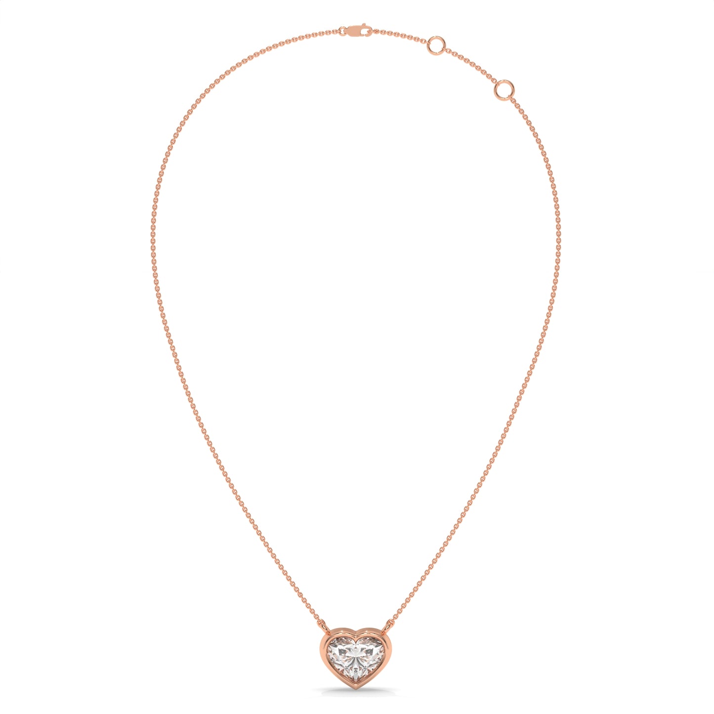 1.52 CTW Heart Solitaire Lab-Grown Diamond Pendant Necklace in Sterling Silver