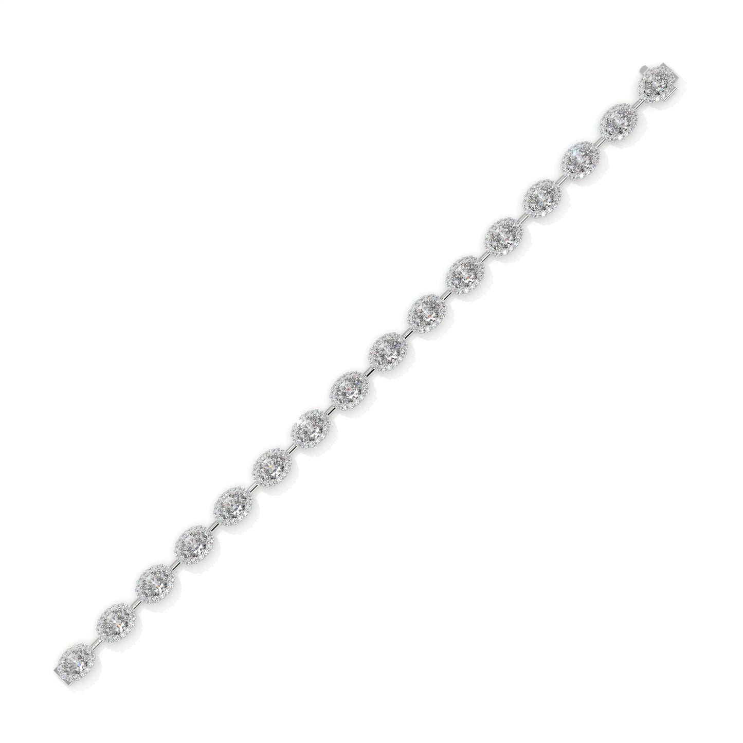 8.27 CTW Oval Link Diamond  Tennis Bracelet