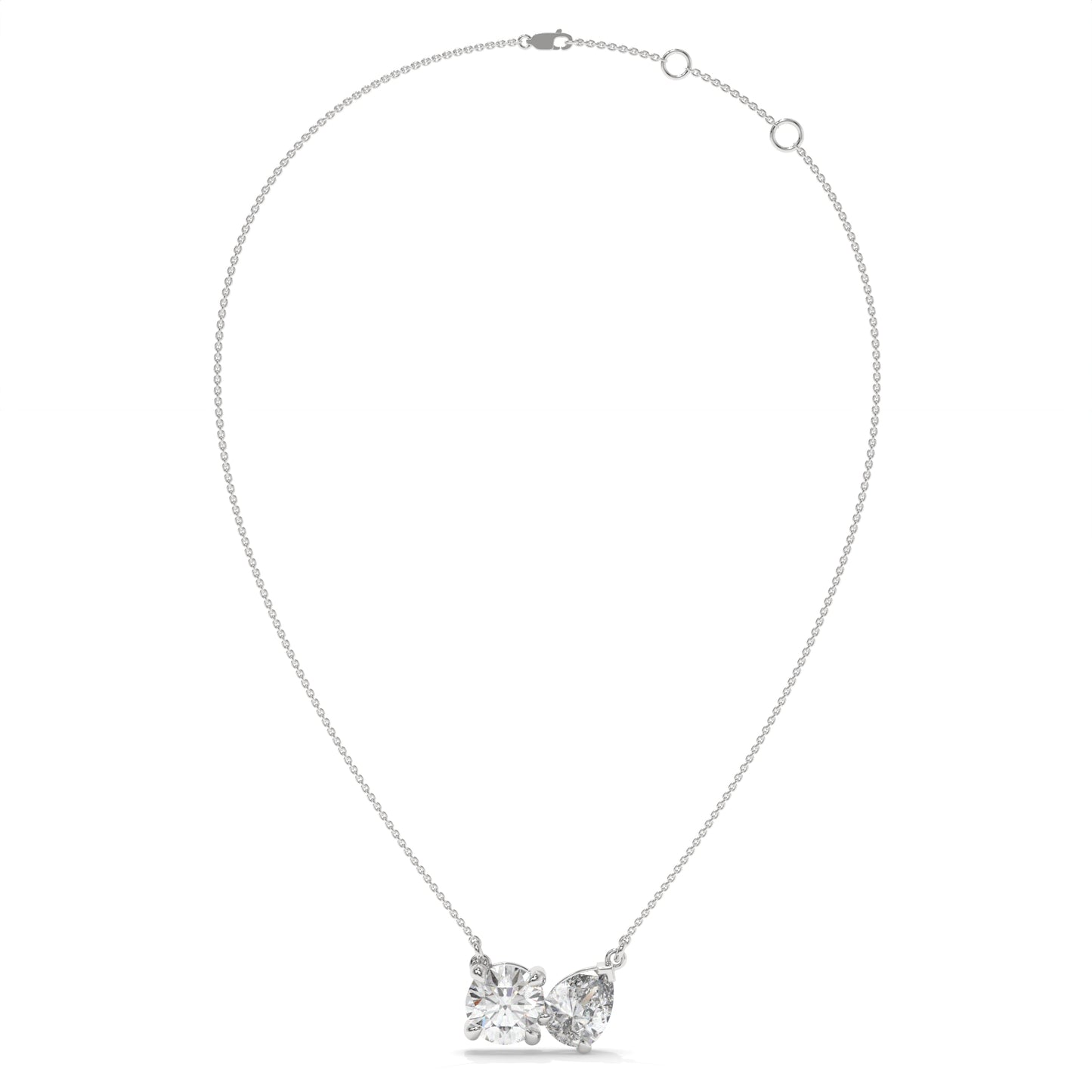 2.00 CTW Lab Diamond Bow Pendant Necklace
