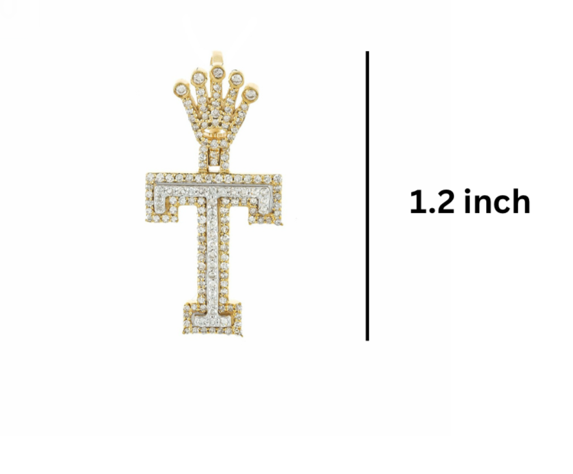 Gold and diamond letter 'U' pendant dimensions GLAM NYC