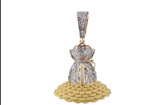 Iced Money Bag Lab Diamond Pendant (.45ct Total)