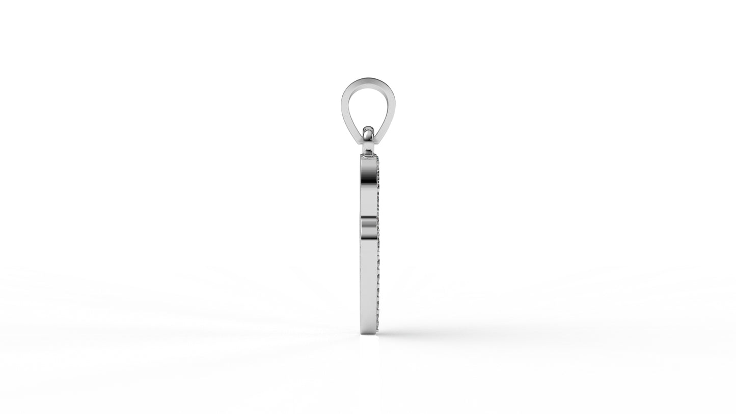 Iced Mother & Child Heart Pendant – 0.26 CT Diamond Accent | Sterling Silver