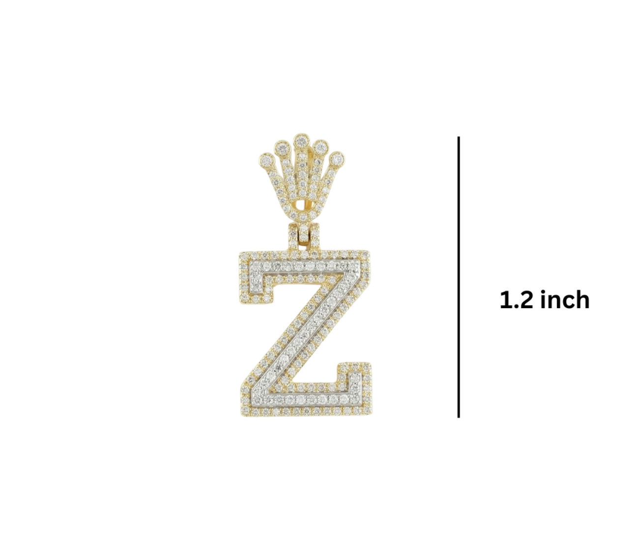 Gold and diamond letter 'Z' pendant GLAM NYC
