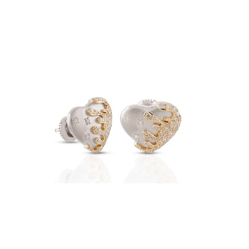 Abstract Heart Lab-Grown Diamond Stud Earrings (Sterling Silver)