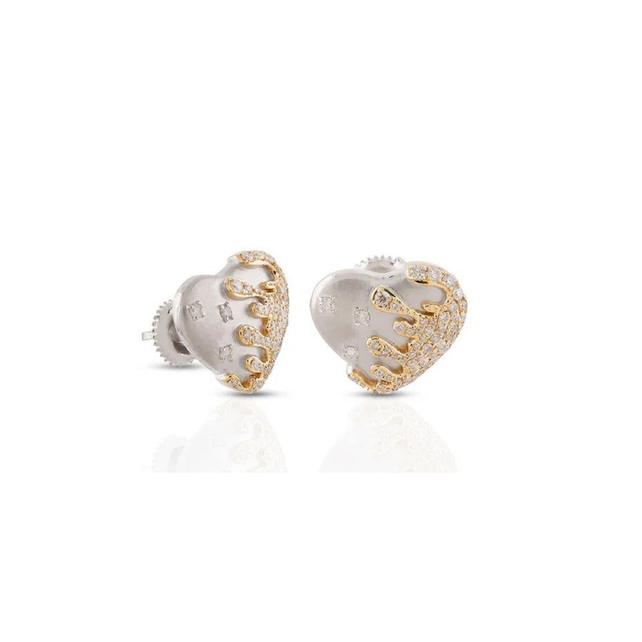 Abstract Heart Lab-Grown Diamond Stud Earrings (Sterling Silver)