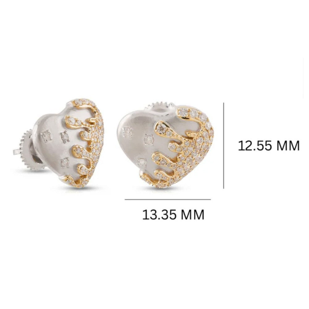Abstract Heart Lab-Grown Diamond Stud Earrings (Sterling Silver)