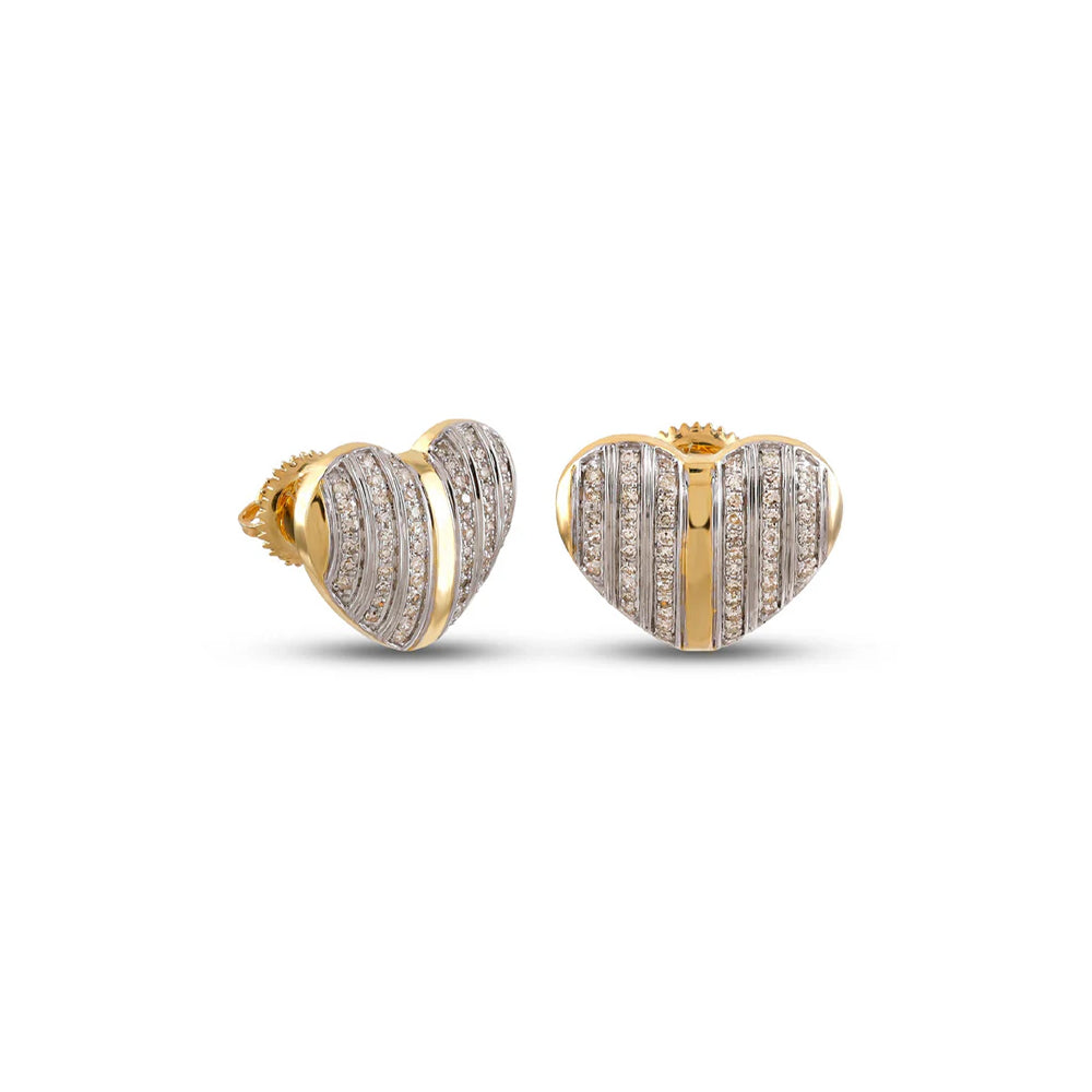 Baguette Heart Lab-Grown Diamond Stud Earrings (Sterling Silver)