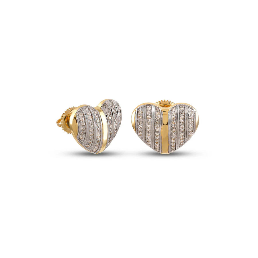 Baguette Heart Lab-Grown Diamond Stud Earrings (Sterling Silver)