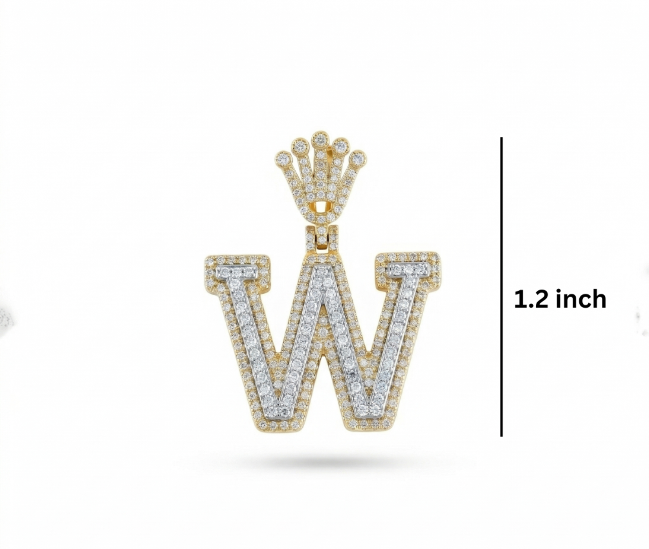 Gold and diamond letter 'W' pendant GLAM NYC