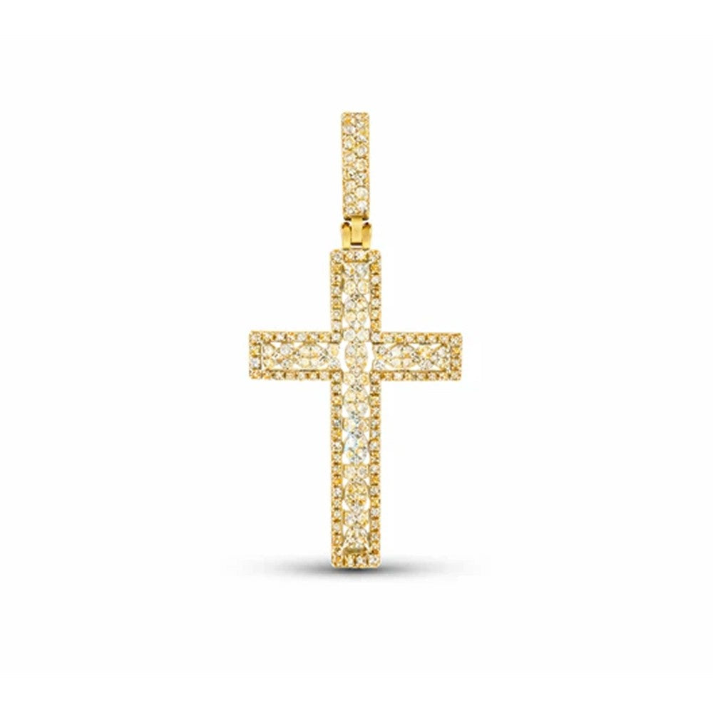 Classic Iced Diamond Cross Pendant – Minimal Set