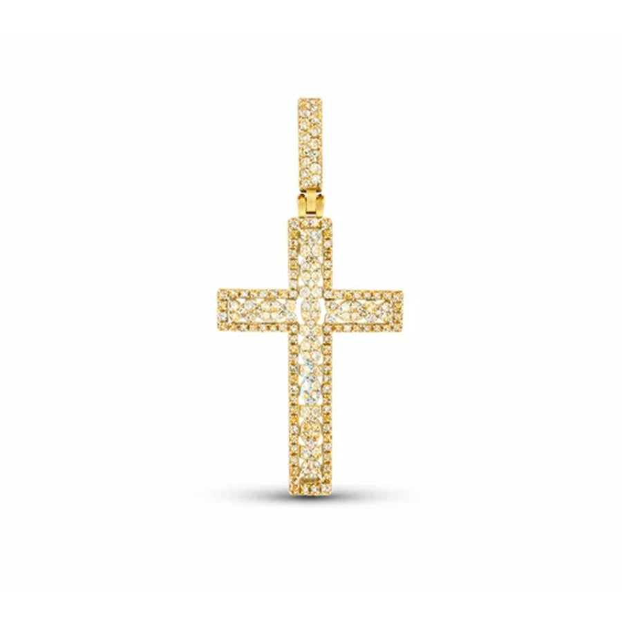 Classic Iced Diamond Cross Pendant – Minimal Set
