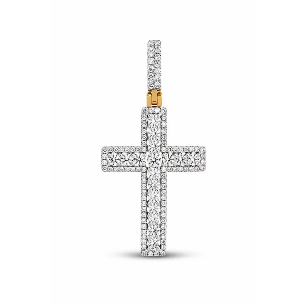 Classic Iced Diamond Cross Pendant – Minimal Set