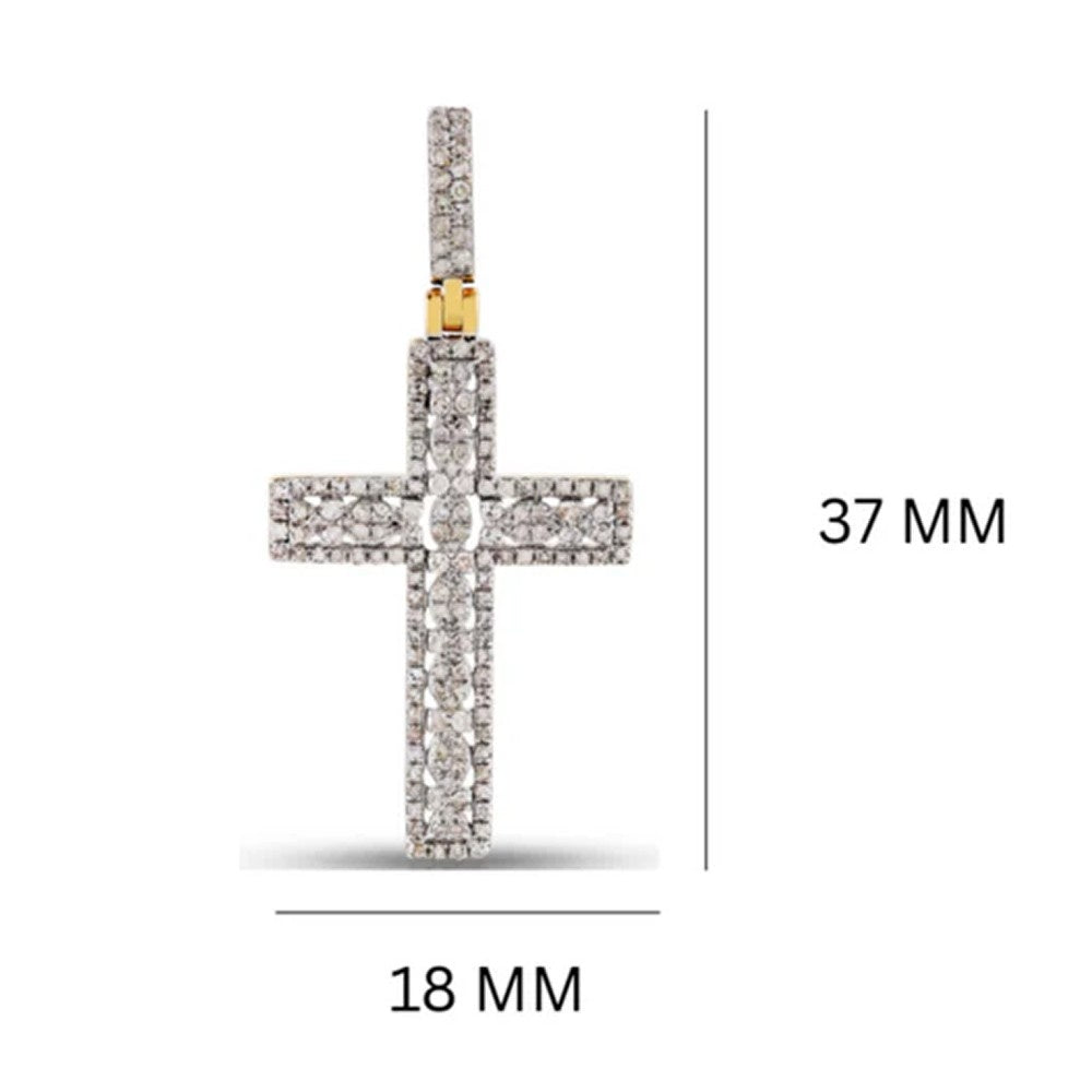 Classic Iced Diamond Cross Pendant – Minimal Set