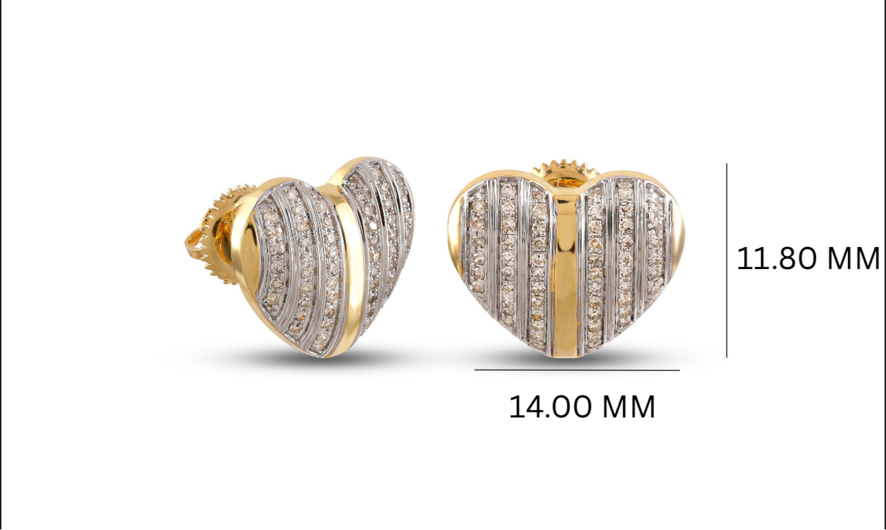 Baguette Heart Lab-Grown Diamond Stud Earrings (Sterling Silver)