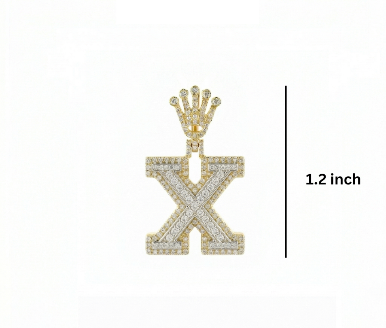 Gold and diamond letter 'X' pendant GLAM NYC