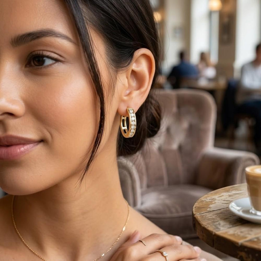 Diamond Hoop Earrings (.39CT Lab-Grown, Sterling Silver)