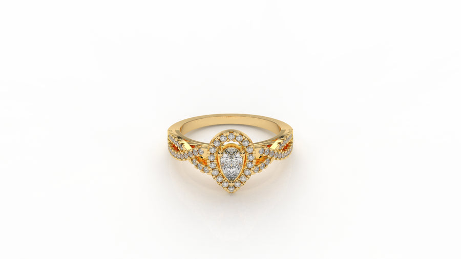 Gold ring with diamonds GLAM NYC