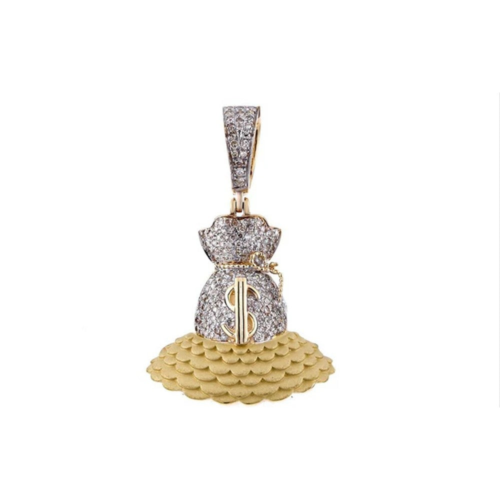 Iced Money Bag Lab Diamond Pendant (.45ct Total)
