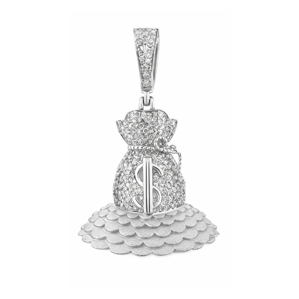Iced Money Bag Lab Diamond Pendant (.45ct Total)