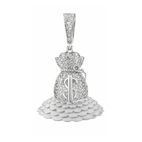 Iced Money Bag Lab Diamond Pendant (.45ct Total)