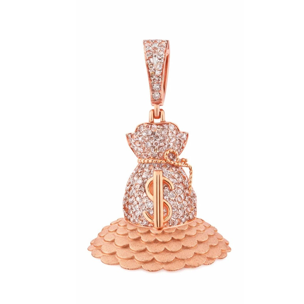 Iced Money Bag Lab Diamond Pendant (.45ct Total)