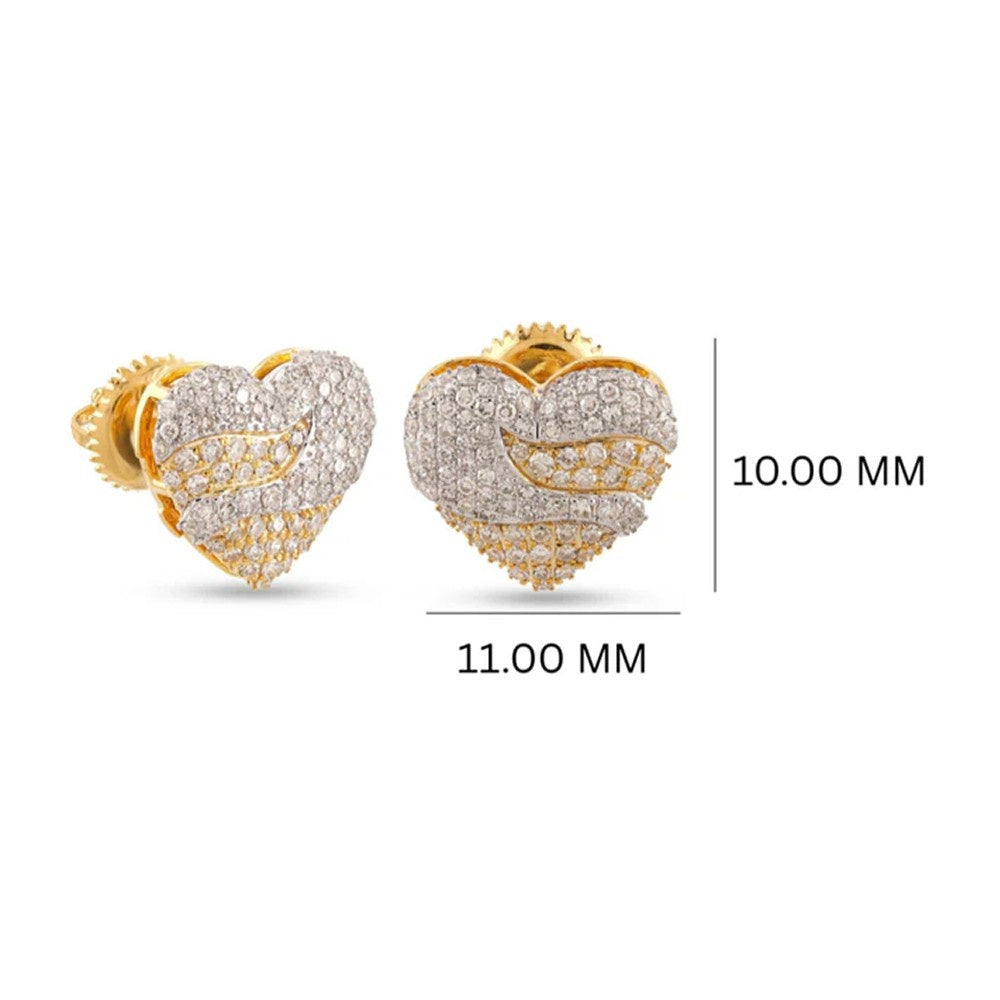 Iced Heart Lab-Grown Diamond Statement Earrings (Sterling Silver)
