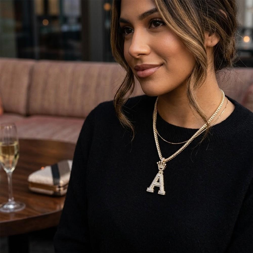 Iced out Initial Pendant