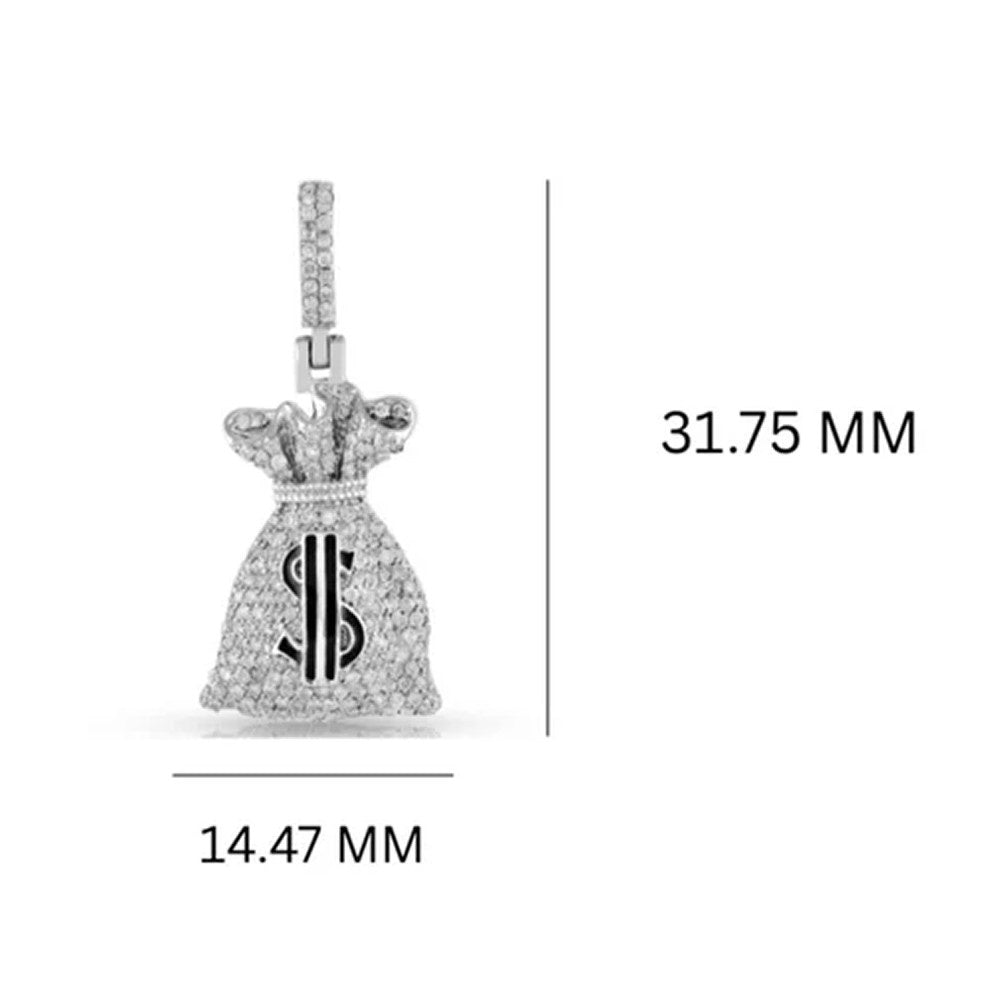 Iced Money Bag Lab Diamond Pendant (.59ct Total)