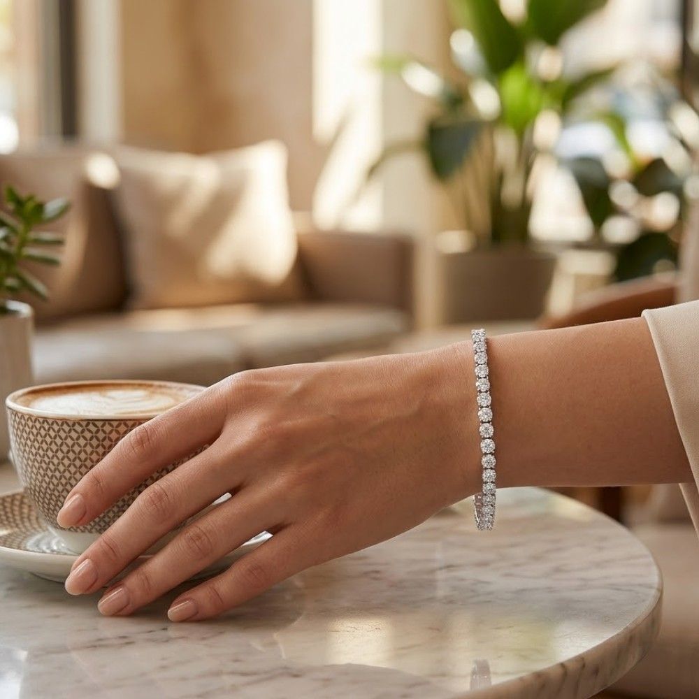 Lab Grown Diamond Tennis Bracelet – Silver