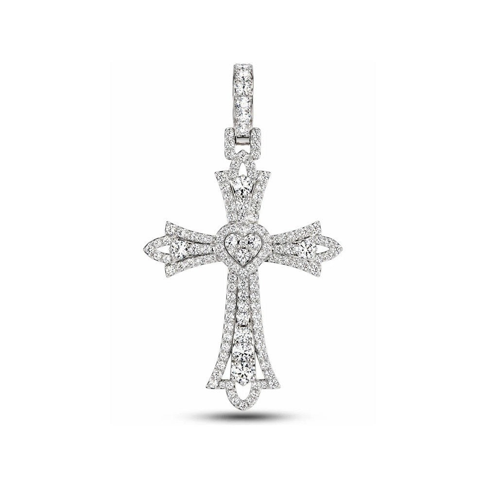 Crucifix Jesus Diamond Cross Pendant – Sterling Silver